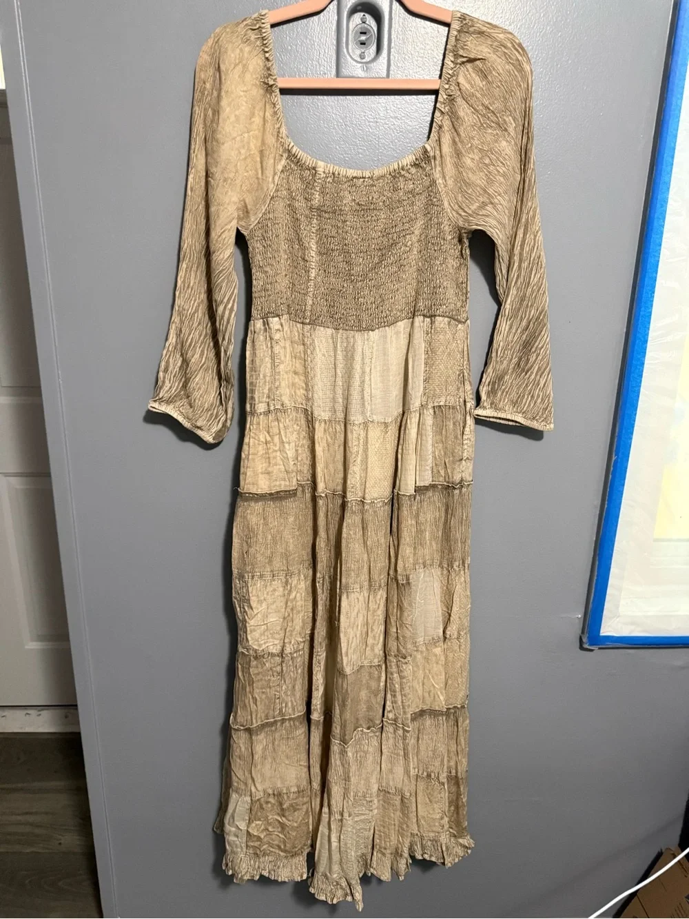 Young Threads Tiered Maxi Dress in Latte - Picture 3 of 4